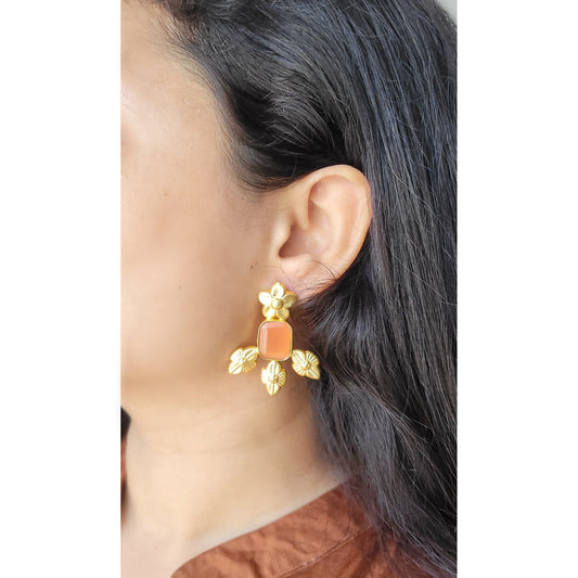 ORANGE ALIZA STUDS