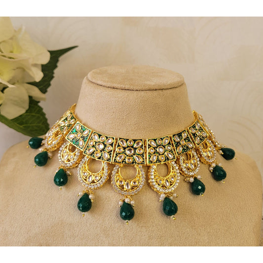 GREEN  SAWANI  NECKLACE