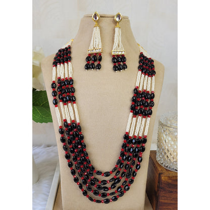 BLACK MAROON ARIA NECKLACE