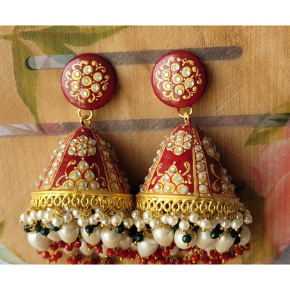 MAROON MANAVI JHUMKA