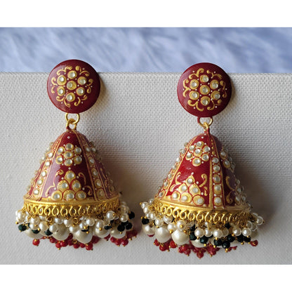 MAROON MANAVI JHUMKA