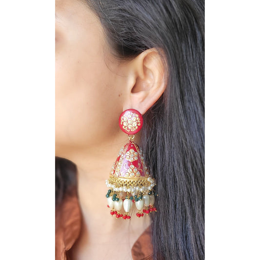 MAROON MANAVI JHUMKA