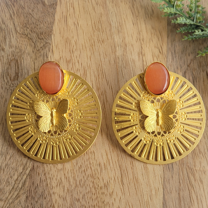 PEACH TITLI ROUND EARRING