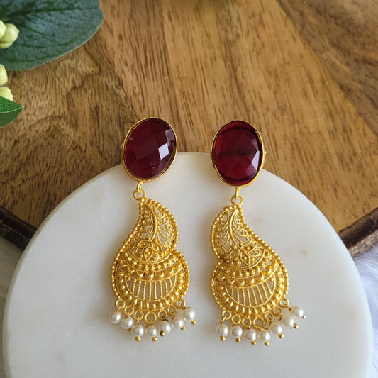 MAROON MEHEK DANGLERS