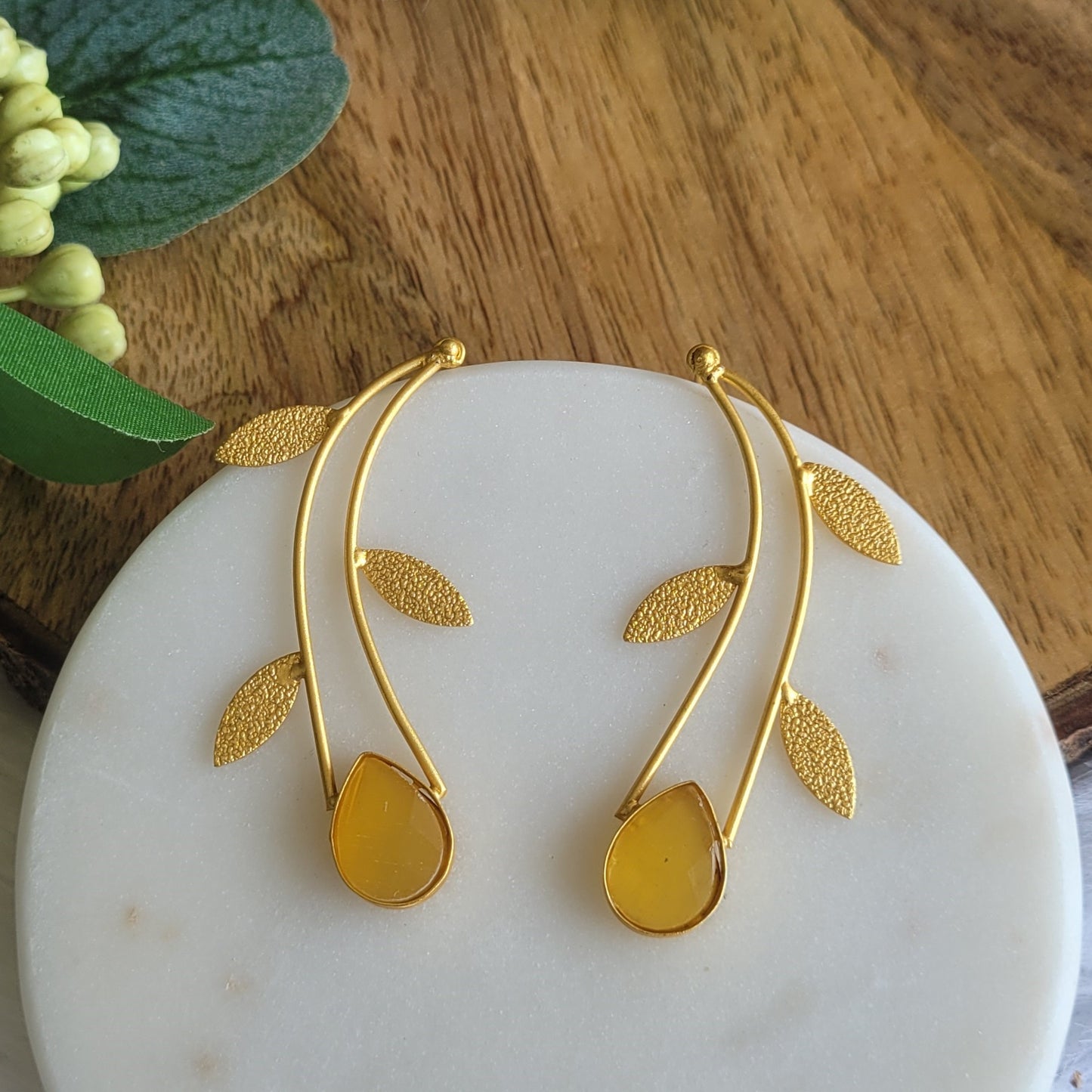 YELLOW YADAVI DANGLERS