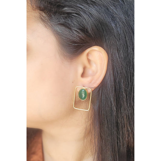 GREEN GUNJAN STUDS