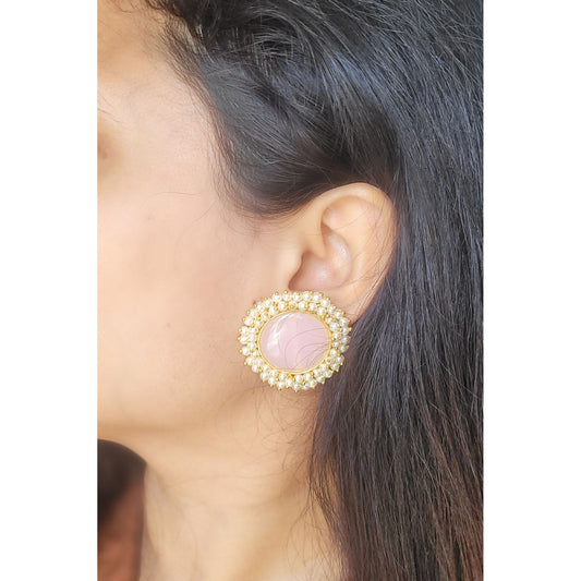 PINK SUJATA STUDS