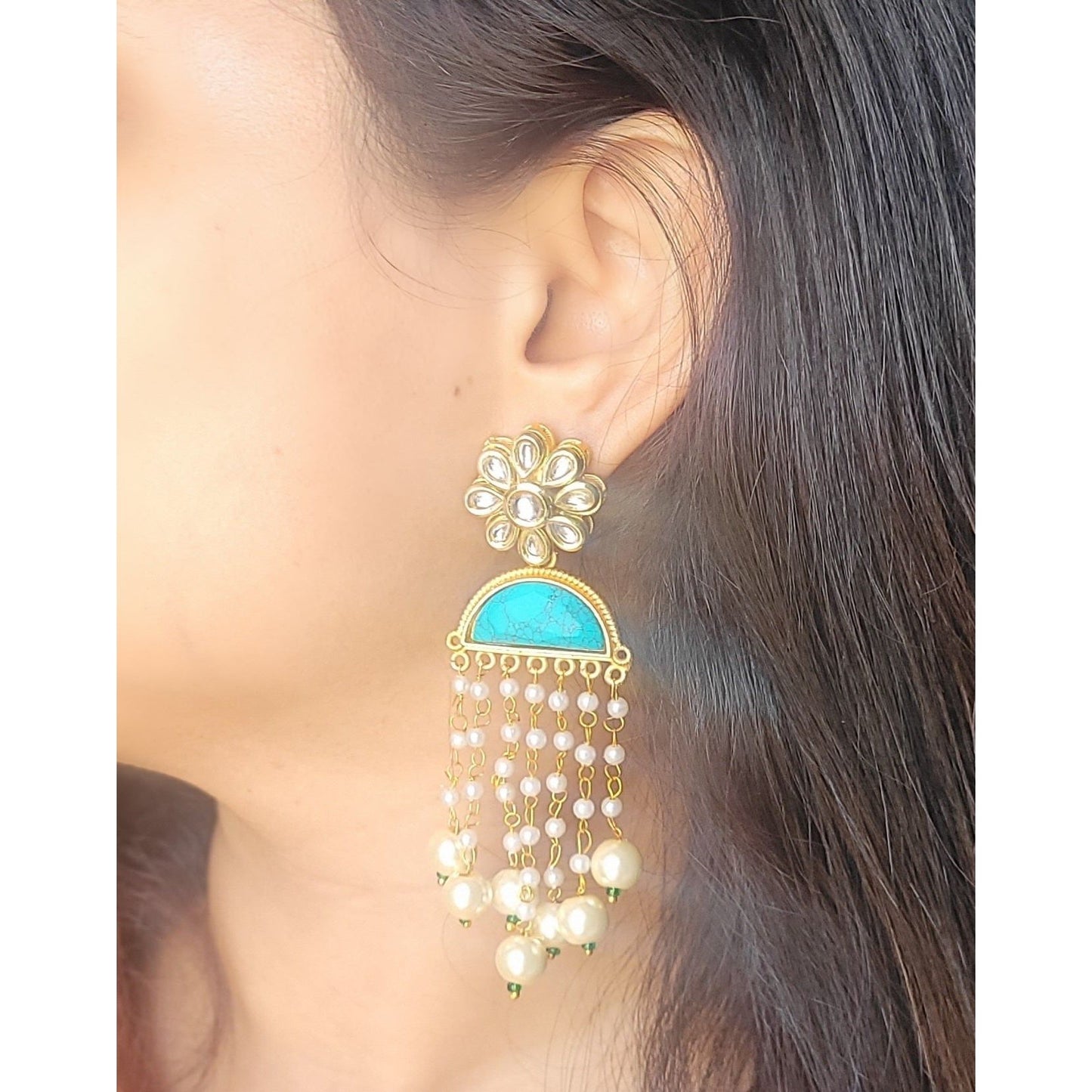 BLUE NUPUR DANGLERS