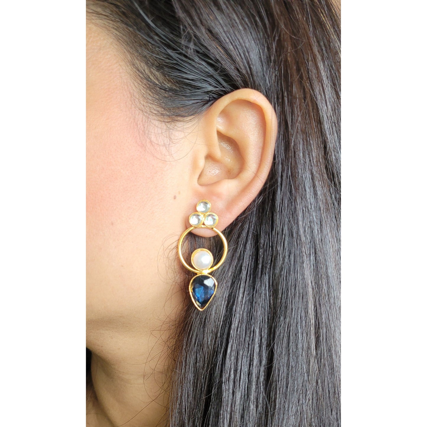 BLUE BHARAVI STUDS