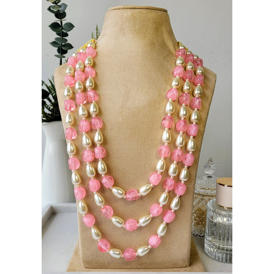 PINK PARIJAAT NECKLACE SET