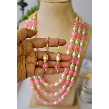 PINK PARIJAAT NECKLACE SET