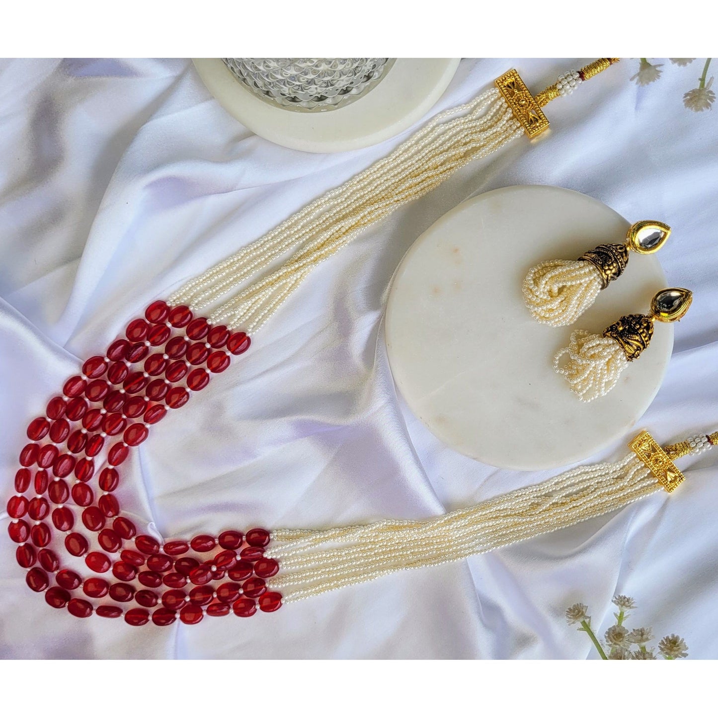 MAROON MINA NECKLACE SET