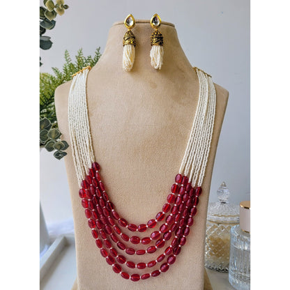 MAROON MINA NECKLACE SET