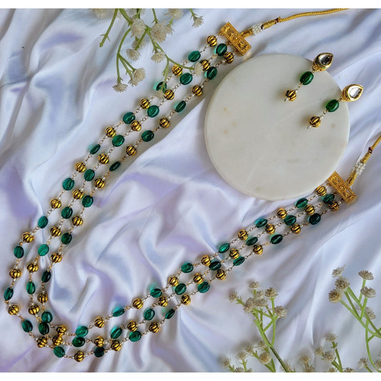 GREEN GAURAVI NECKLACE SET