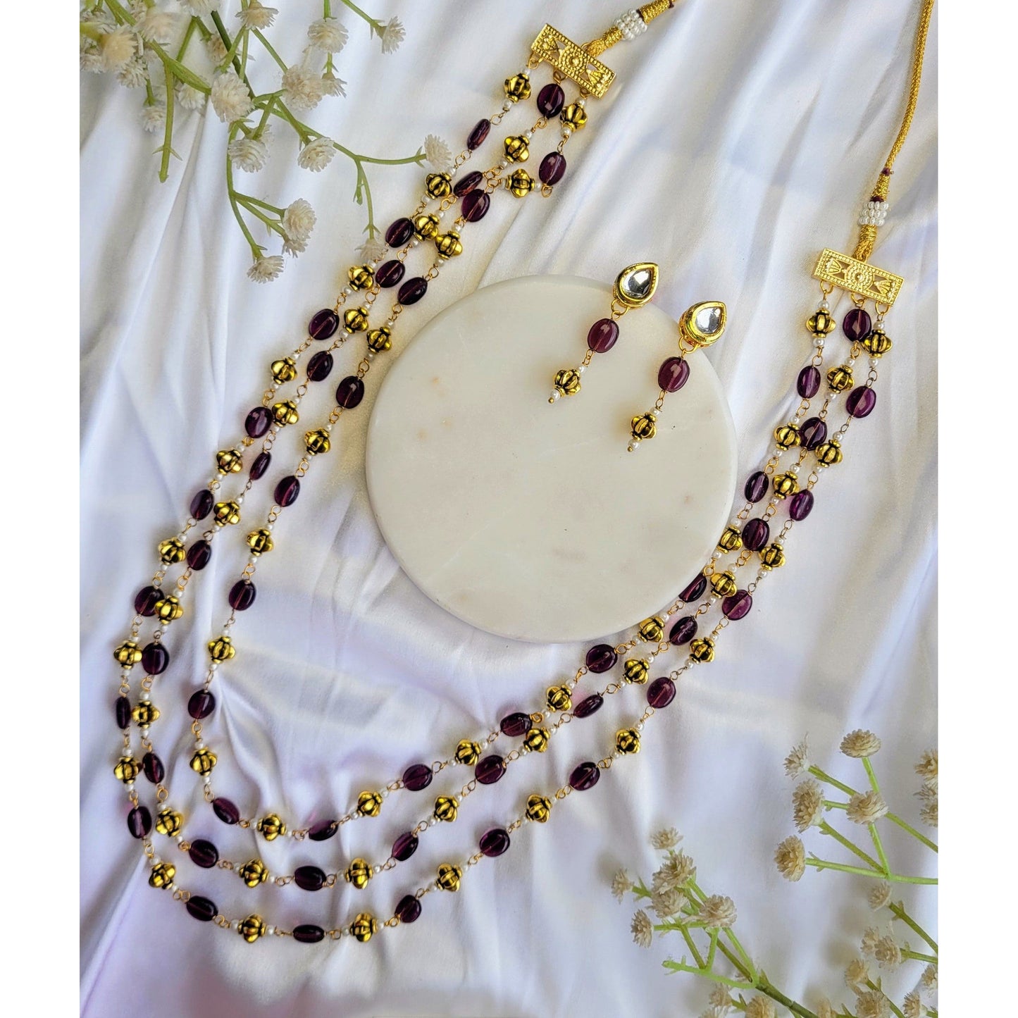 PURPLE PANDITA NECKLACE SET