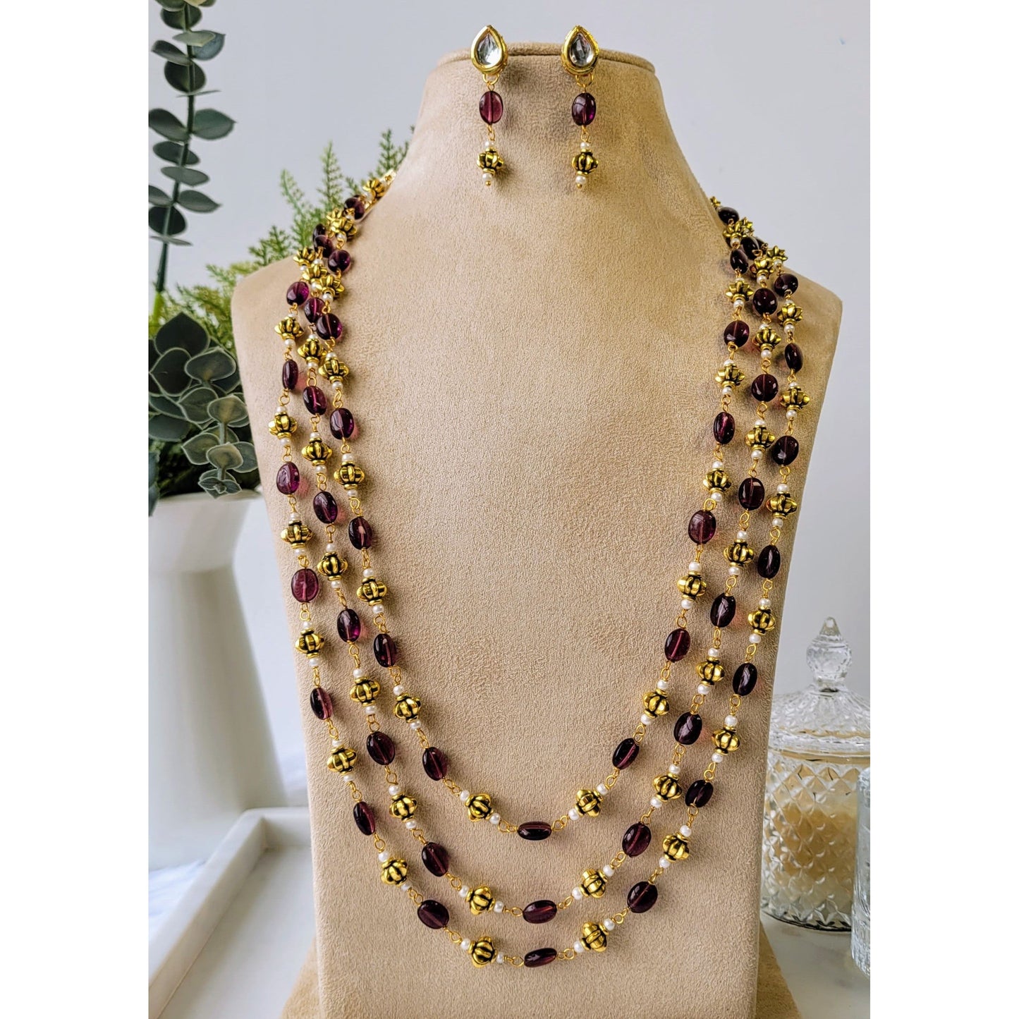 PURPLE PANDITA NECKLACE SET