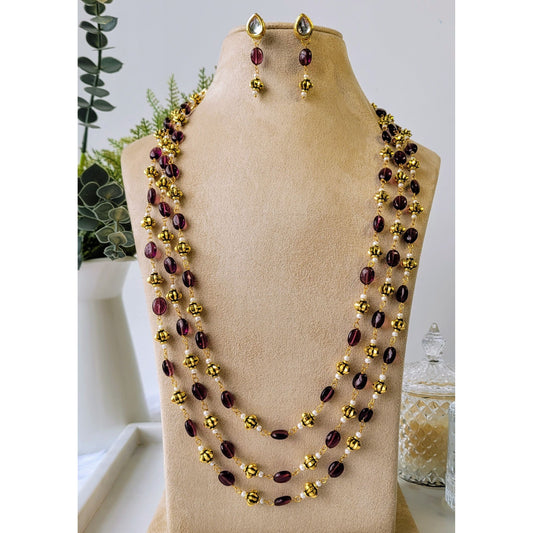 PURPLE PANDITA NECKLACE SET