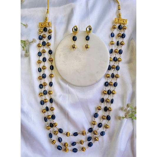 NAVY BLUE NEHA NECKLACE SET