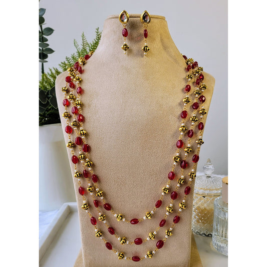 RED RESHMA NECKLACE SET