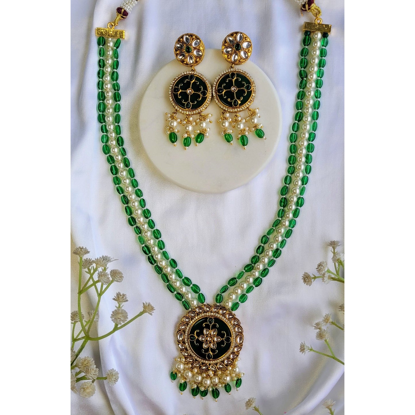 GREEN TAMANA NECKLACE SET