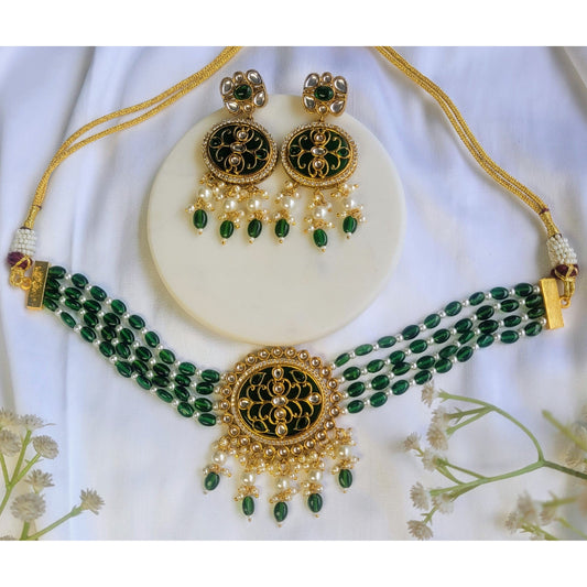 GREEN GITANJALI CHOKER SET