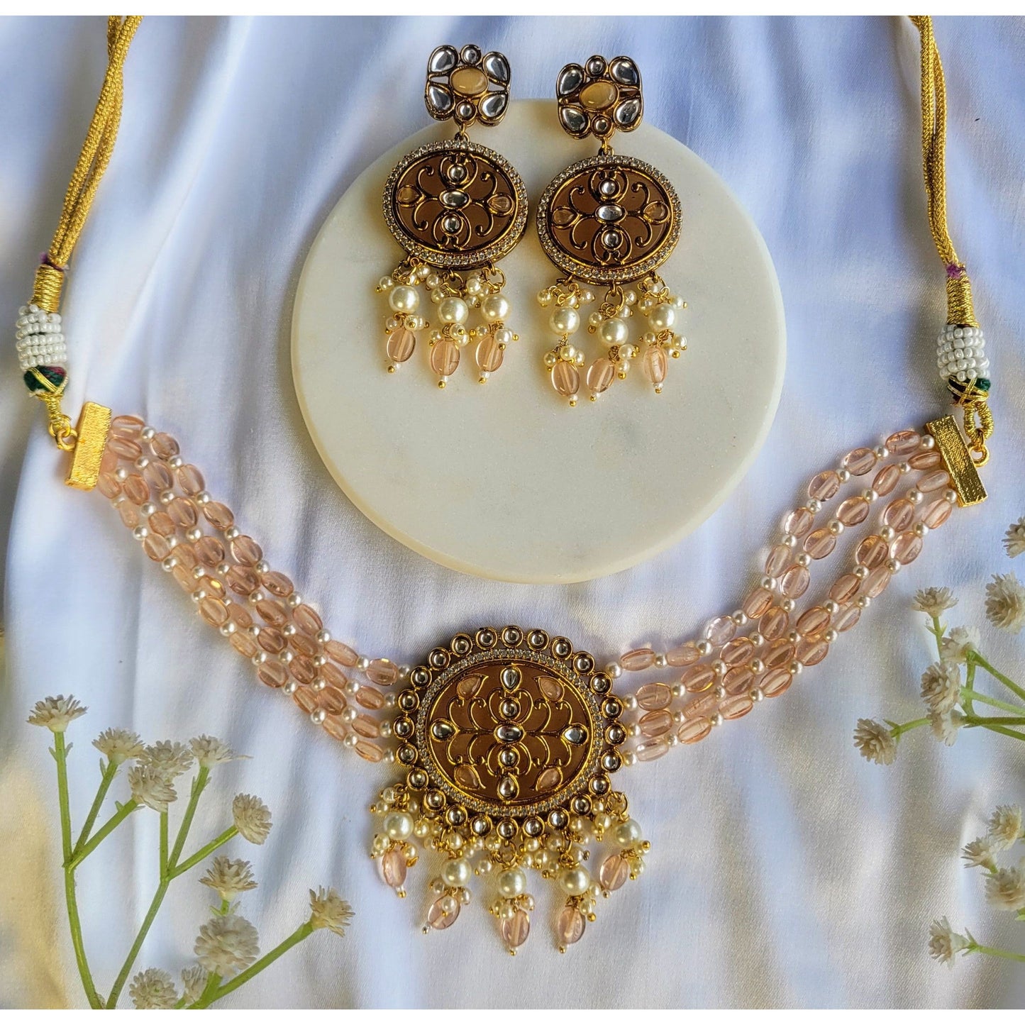 PEACH AHILYA CHOKER SET