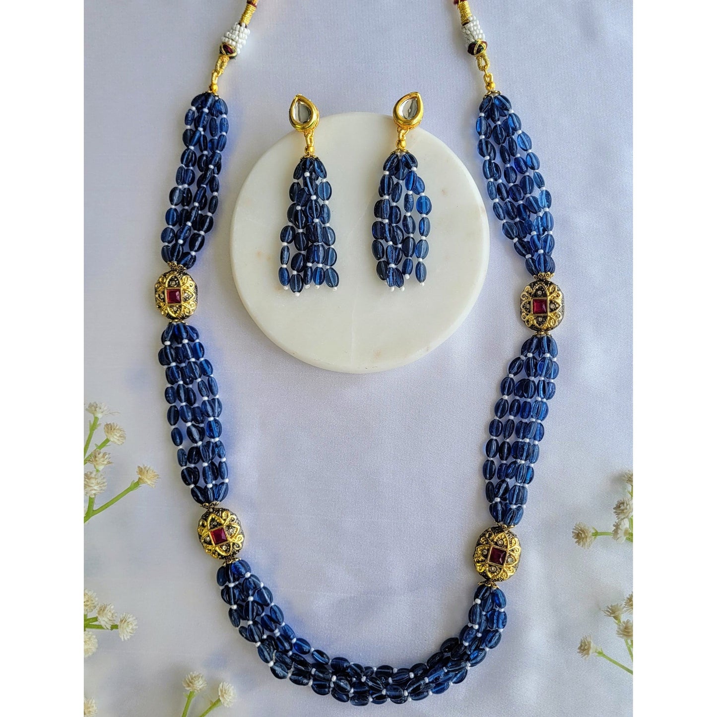 NAVY BLUE NIMA NECKLACE SET