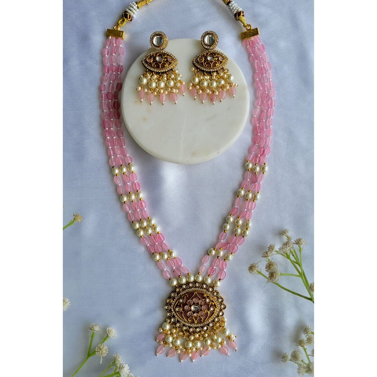 PINK PRATYUSHA NECKLACE SET