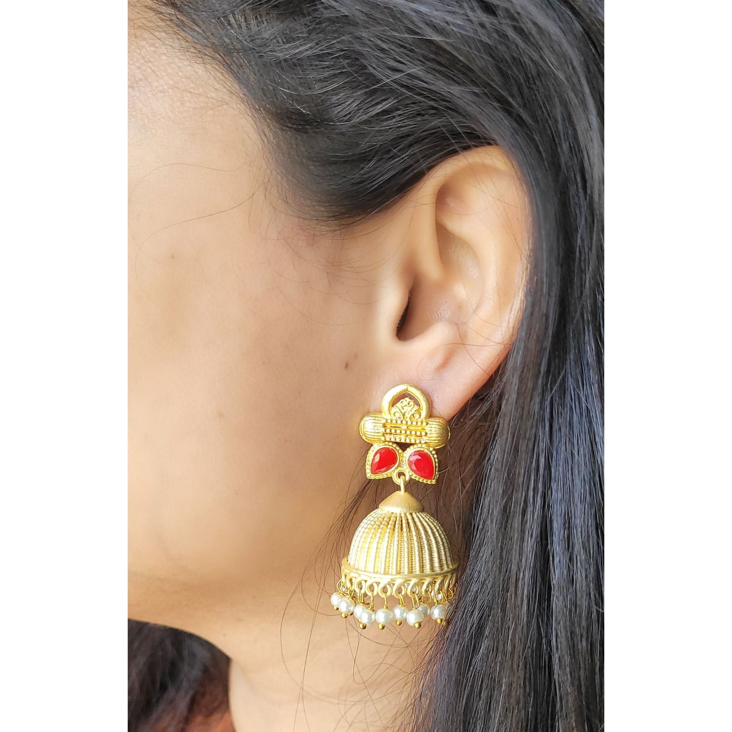 RED RADHIKA JHUMKA